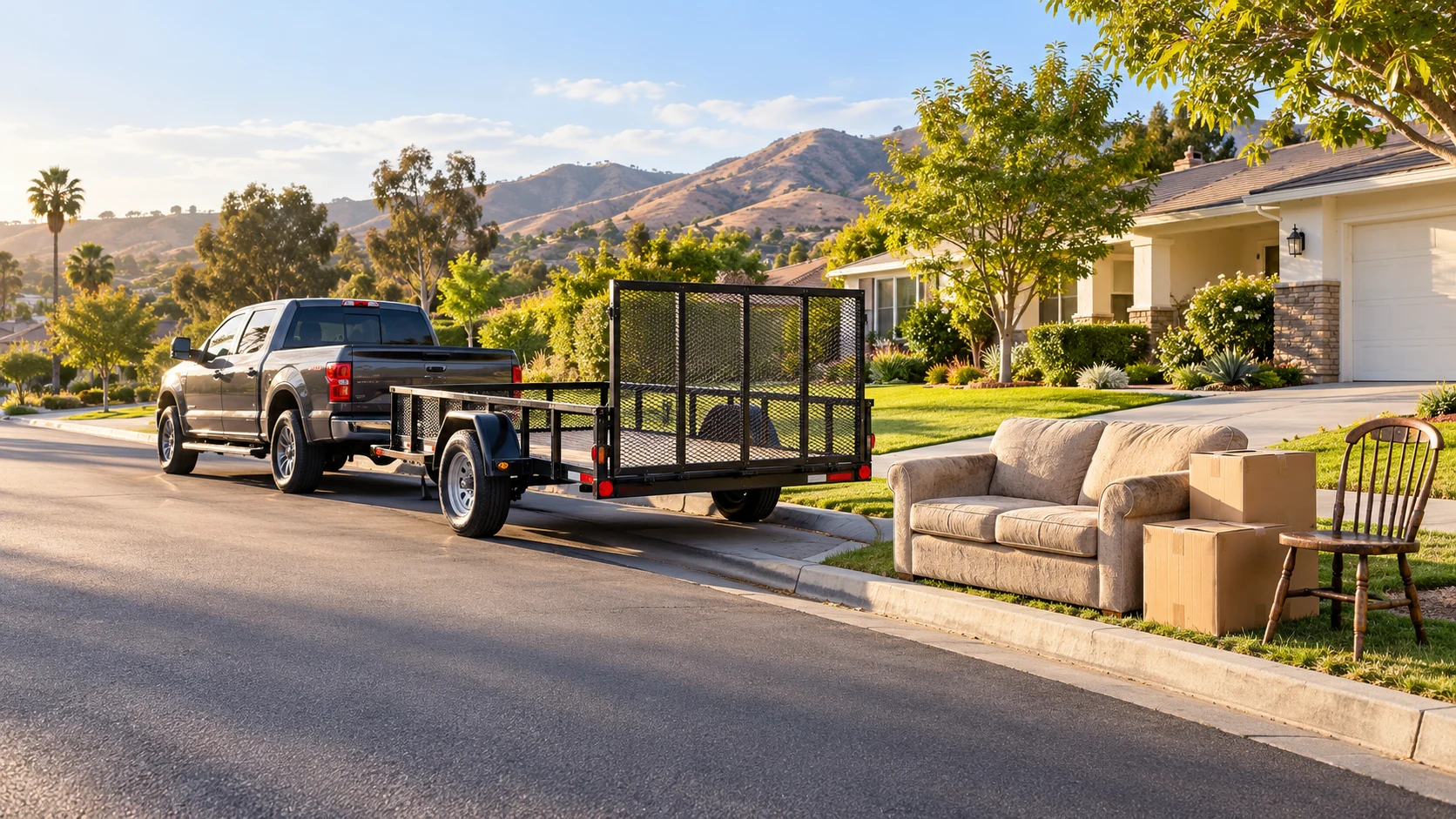 Illustrative household pickup scene